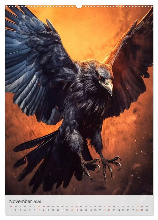 Produktbild: Mystische Raben (hochwertiger Premium Wandkalender 2026 DIN A2 hoch), Kunstdruck in Hochglanz