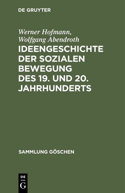 Produktbild: Ideengeschichte der sozialen Bewegung des 19. und 20. Jahrhunderts
