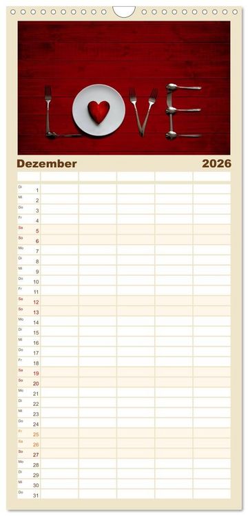 Produktbild: Familienplaner 2026 - Der K&uuml;chenkalender mit 5 Spalten (Wandkalender, 21 x 45 cm) CALVENDO