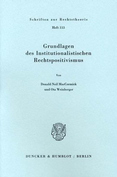 Produktbild: Grundlagen des institutionalistischen Rechtspositivismus.