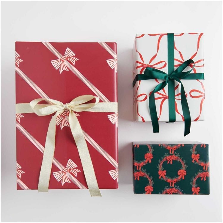 Produktbild: Geschenkpapier Schleifen, Classic Rot, MIX