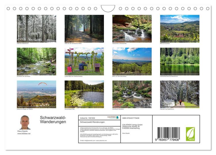 Produktbild: Schwarzwald-Wanderungen (Wandkalender 2026 DIN A4 quer), CALVENDO Monatskalender