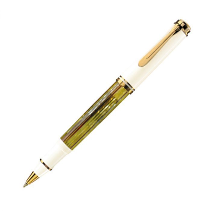 Produktbild: Pelikan Tintenroller Souverän® R400, 24-Karat vergoldete Zierelemente, Schildpatt-Weiß