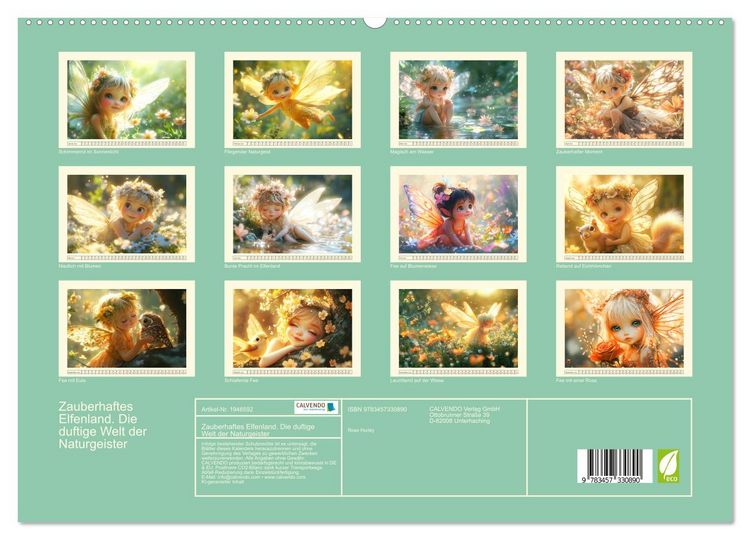 Produktbild: Zauberhaftes Elfenland. Die duftige Welt der Naturgeister (hochwertiger Premium Wandkalender 2026 DIN A2 quer), Kunstdruck in Hochglanz