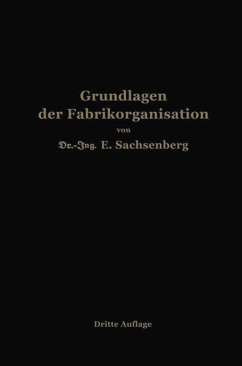 Produktbild: Grundlagen der Fabrikorganisation