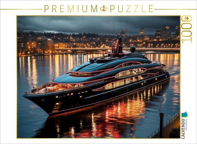 Produktbild: CALVENDO Puzzle Mega Yachten - Perfektion auf dem Wasser | 1000 Teile Lege-Gr&ouml;&szlig;e 64x48cm Foto-Puzzle f&uuml;r gl&uuml;ckliche Stunden