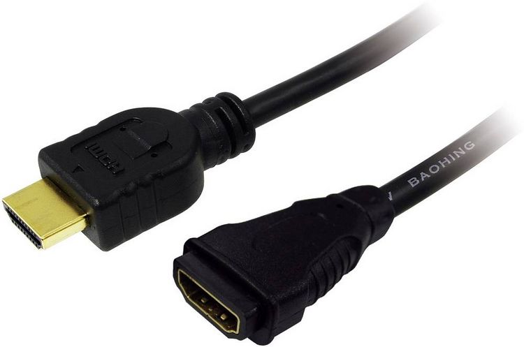 Produktbild: LogiLink HDMI Verl&auml;ngerungskabel HDMI-A Stecker, HDMI-A Buchse 2.00 m Schwarz CH0056 4K UHD HDMI-Kabel