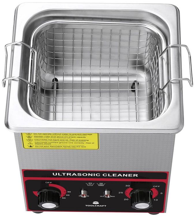Produktbild: TOOLCRAFT USC-200 Ultraschallreiniger Schmuck, B&uuml;robedarf, Werkstatt 160 W 2 l mit Heizung, mit Reinigungskorb