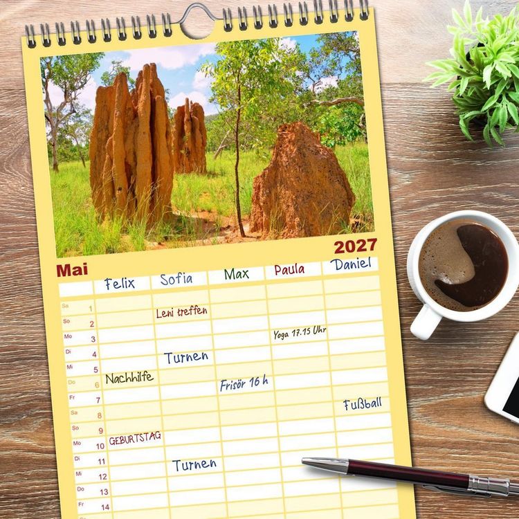Produktbild: Familienplaner 2027 - Faszination Australien - eine Traumreise mit 5 Spalten (Wandkalender, 21 x 45 cm) CALVENDO
