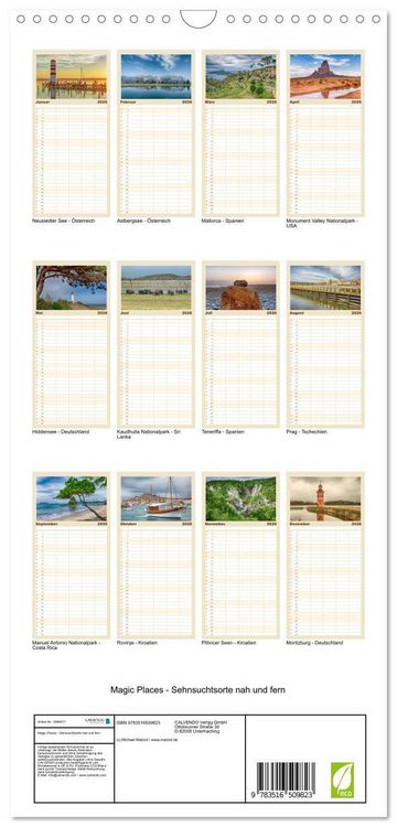 Produktbild: Familienplaner 2026 - Magic Places - Sehnsuchtsorte nah und fern mit 5 Spalten (Wandkalender, 21 x 45 cm) CALVENDO