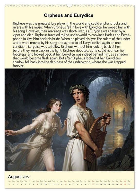 Produktbild: Legends of the Greek Mythology (Wall Calendar 2027 DIN A2 portrait), CALVENDO 12 Month Wall Calendar