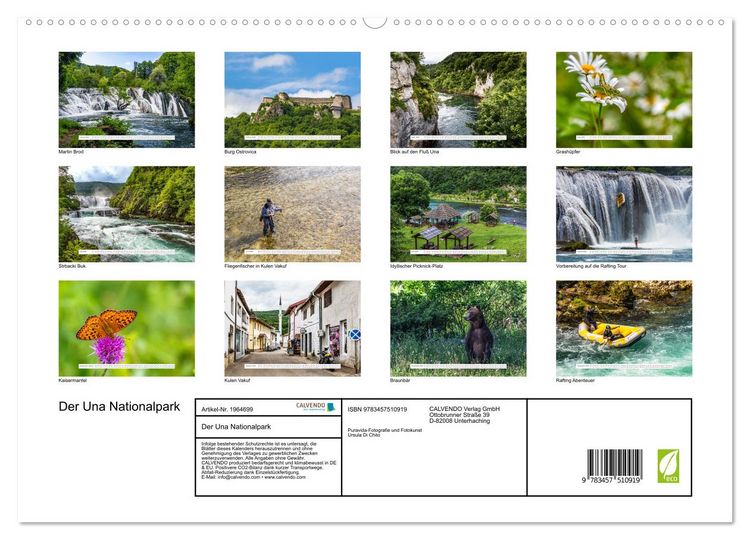 Produktbild: Der Una Nationalpark (hochwertiger Premium Wandkalender 2026 DIN A2 quer), Kunstdruck in Hochglanz