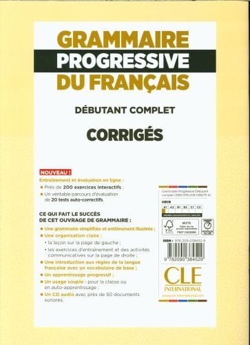 Produktbild: Grammaire progressive du francais - Niveau debutant complet (A1.1) - Corriges