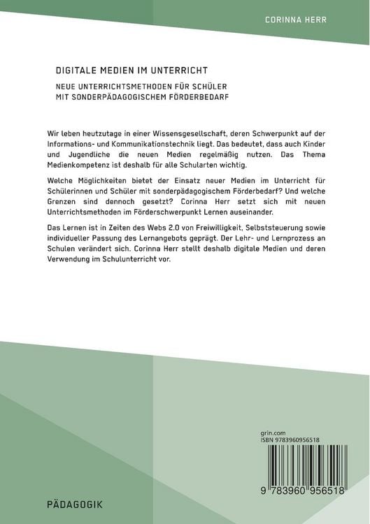 Produktbild: Digitale Medien im Unterricht. Neue Unterrichtsmethoden f&uuml;r Sch&uuml;ler mit sonderp&auml;dagogischem F&ouml;rderbedarf