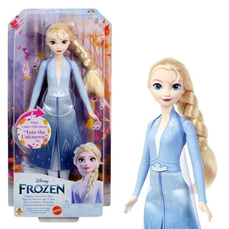 Produktbild: Disney Die Eiskönigin Singende Abenteuer-Elsa-Puppe, die Wo noch niemand war“ aus dem Disney-Film Die Eiskönigin II“ singt