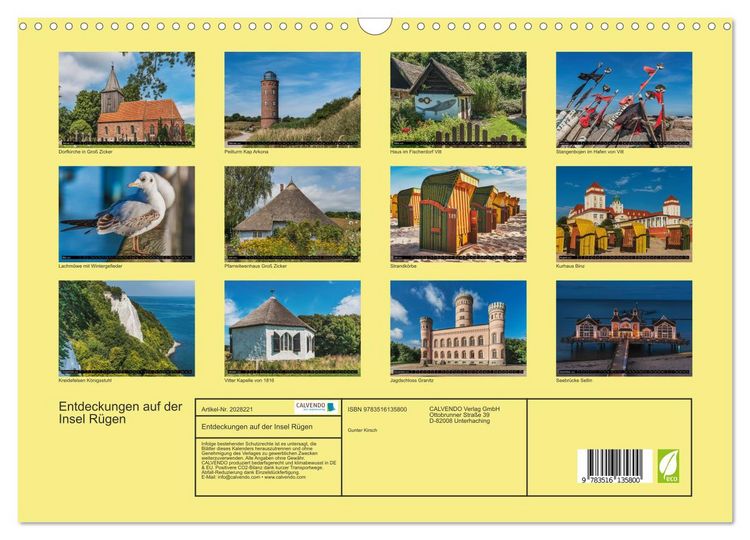 Produktbild: Entdeckungen auf der Insel R&uuml;gen (Wandkalender 2026 DIN A3 quer), CALVENDO Monatskalender