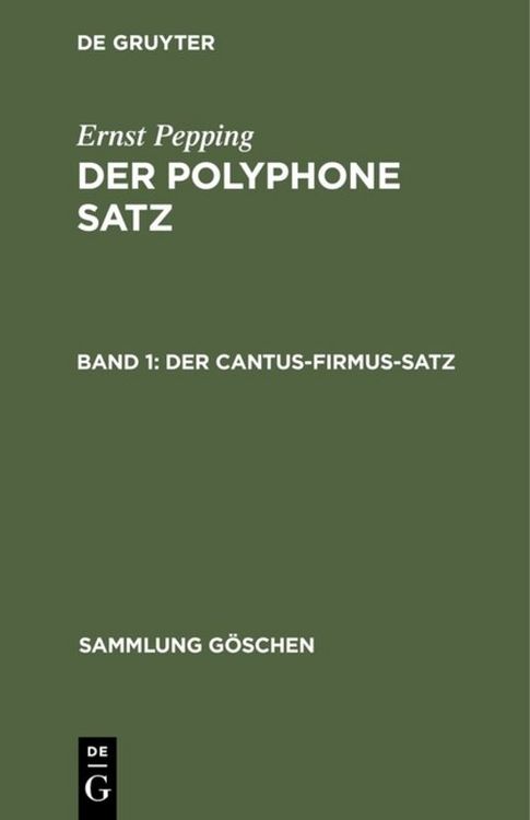 Produktbild: Der cantus-firmus-Satz