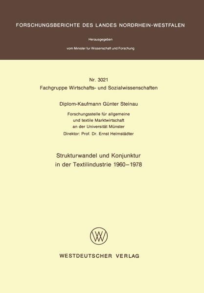 Produktbild: Strukturwandel und Konjunktur in der Textilindustrie 1960 &ndash; 1978
