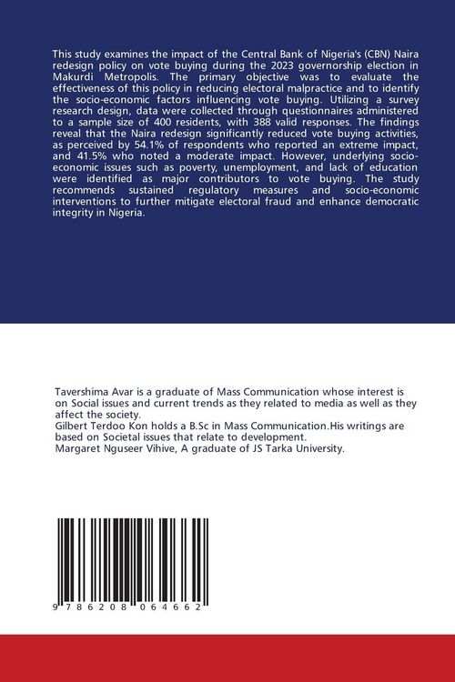 Produktbild: IMPACT OF NAIRA REDESIGN ON VOTE BUYING IN NIGERIA: