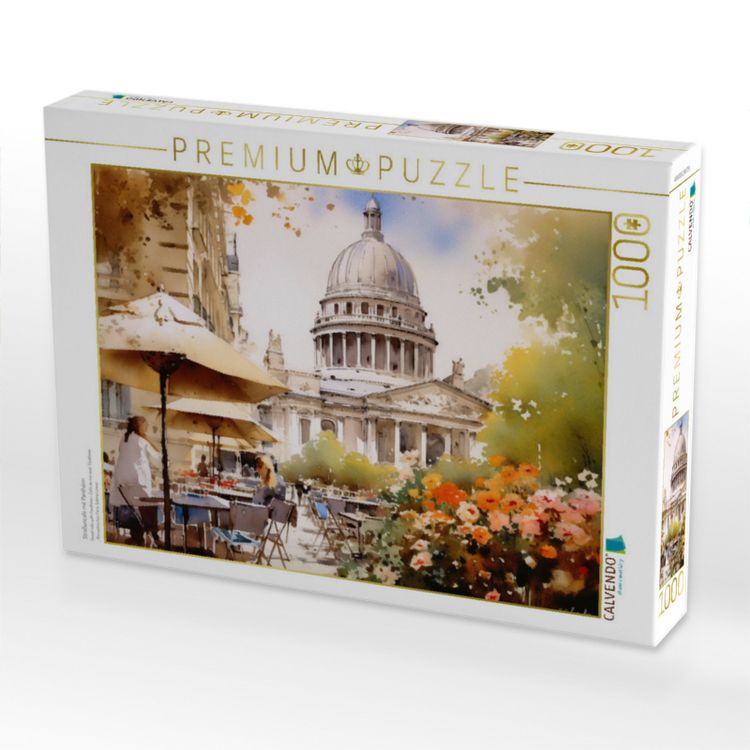 Produktbild: CALVENDO Puzzle Stra&szlig;encaf&eacute; mit Panth&eacute;on | 1000 Teile Lege-Gr&ouml;&szlig;e 64x48cm Foto-Puzzle f&uuml;r gl&uuml;ckliche Stunden