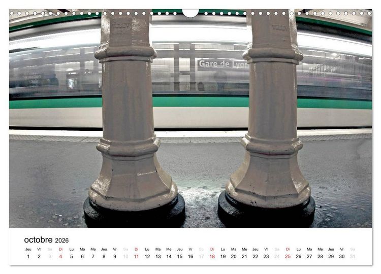 Produktbild: Paris M&eacute;tropolitain (Calendrier mural 2026 DIN A3 vertical), CALVENDO calendrier mensuel