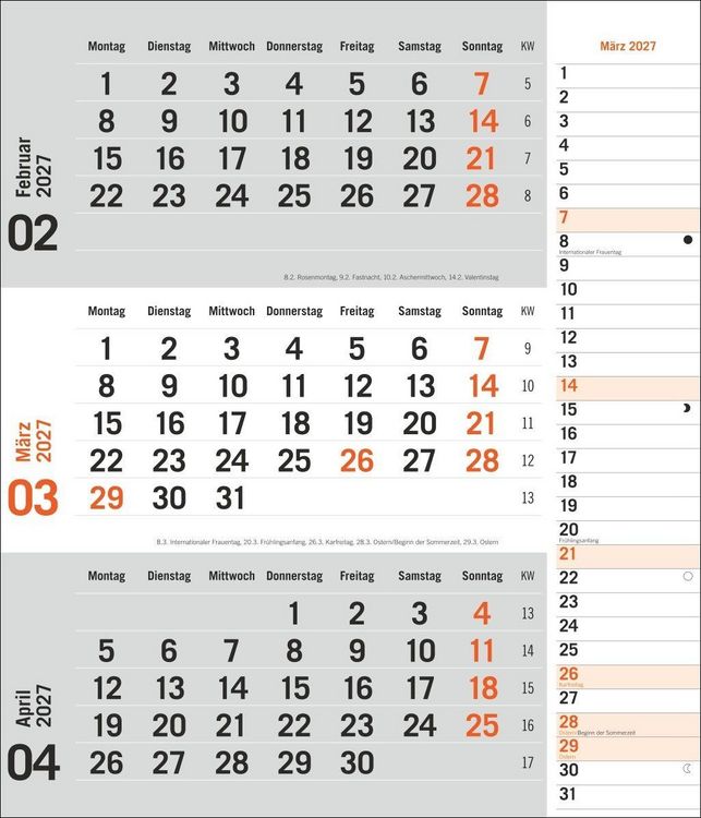 Produktbild: times&more 3-Monatsplaner, orange 2027