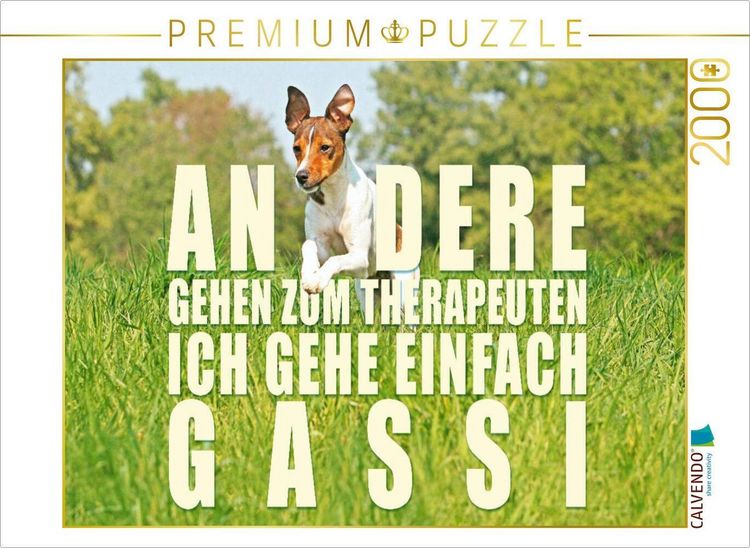 Produktbild: CALVENDO Puzzle Jack Russell Terrier rennt &uuml;ber eine Wiese | 2000 Teile Lege-Gr&ouml;&szlig;e 90x67cm Foto-Puzzle f&uuml;r gl&uuml;ckliche Stunden