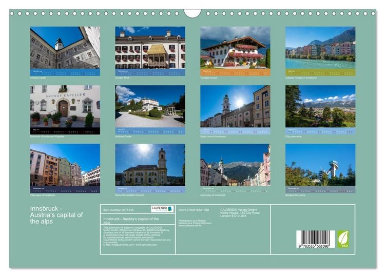 Produktbild: Innsbruck - Austria&lsquo;s capital of the alps (Wall Calendar 2026 DIN A3 landscape), CALVENDO 12 Month Wall Calendar