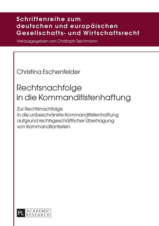Produktbild: Rechtsnachfolge in die Kommanditistenhaftung