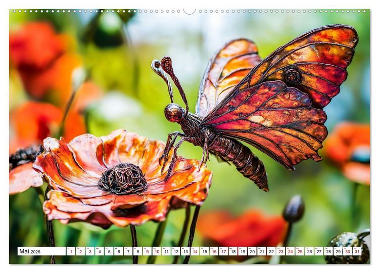 Produktbild: Gartentiere aus Metall - Upcycling-Dekoideen f&uuml;r kreative G&auml;rten (hochwertiger Premium Wandkalender 2026 DIN A2 quer), Kunstdruck in Hochglanz