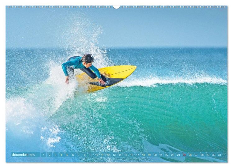 Produktbild: Le surf ou la qu&ecirc;te de la vague parfaite (Calendrier mural haut de gamme 2027 DIN A2 vertical), CALVENDO calendrier mensuel