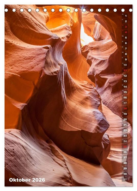 Produktbild: Antelope Canyon &ndash; Einzigartiges Naturschauspiel (Tischkalender 2026 DIN A5 hoch), CALVENDO Monatskalender