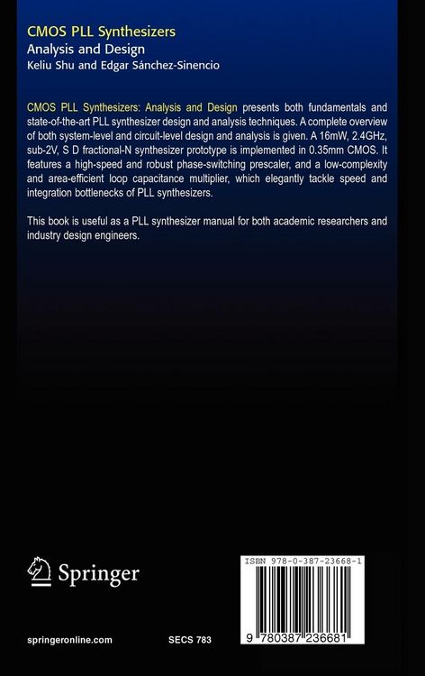 Produktbild: CMOS PLL Synthesizers: Analysis and Design