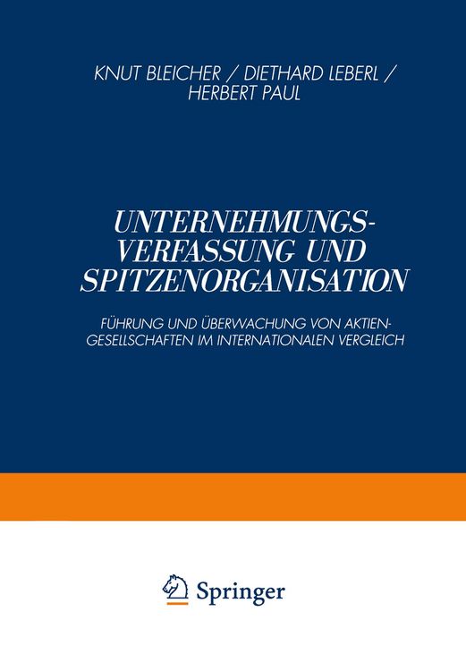 Produktbild: Unternehmungsverfassung und Spitzenorganisation