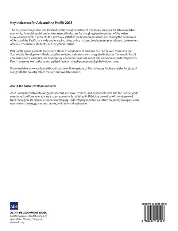 Produktbild: Key Indicators for Asia and the Pacific 2018