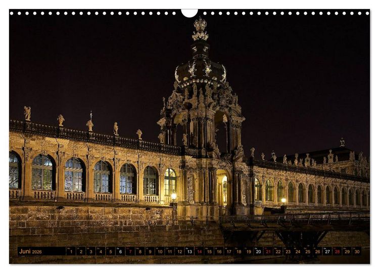 Produktbild: Eine Nacht in Dresden (Wandkalender 2026 DIN A3 quer), CALVENDO Monatskalender