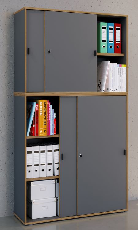 Produktbild: B&uuml;roschrank Aktenschrank Schiebet&uuml;ren Salia 5fach