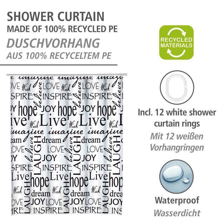 Produktbild: Duschvorhang Mod. Live, 180 x 200 cm