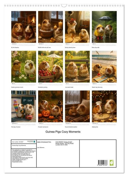Produktbild: Guinea Pigs Cozy Moments (Wall Calendar 2027 DIN A2 portrait), CALVENDO 12 Month Wall Calendar