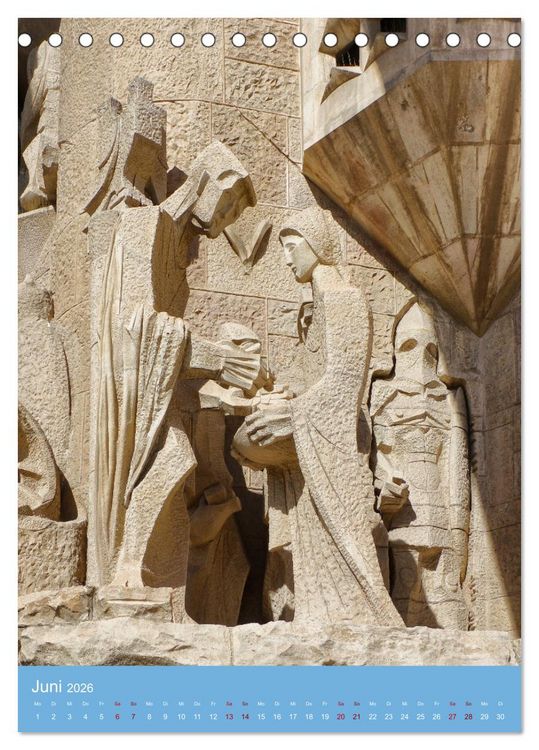 Produktbild: Sagrada Fam&iacute;lia - Gaud&iacute;s unvollendetes Meisterwerk (Tischkalender 2026 DIN A5 hoch), CALVENDO Monatskalender