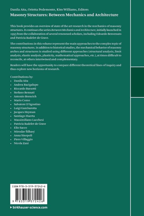 Produktbild: Masonry Structures: Between Mechanics and Architecture