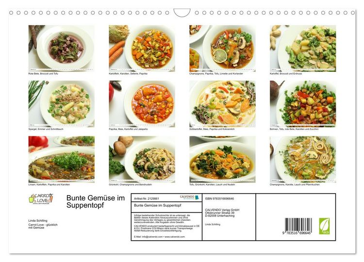 Produktbild: Bunte Gem&uuml;se im Suppentopf (Wandkalender 2026 DIN A3 quer), CALVENDO Monatskalender