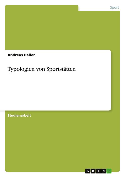 Produktbild: Typologien von Sportst&auml;tten