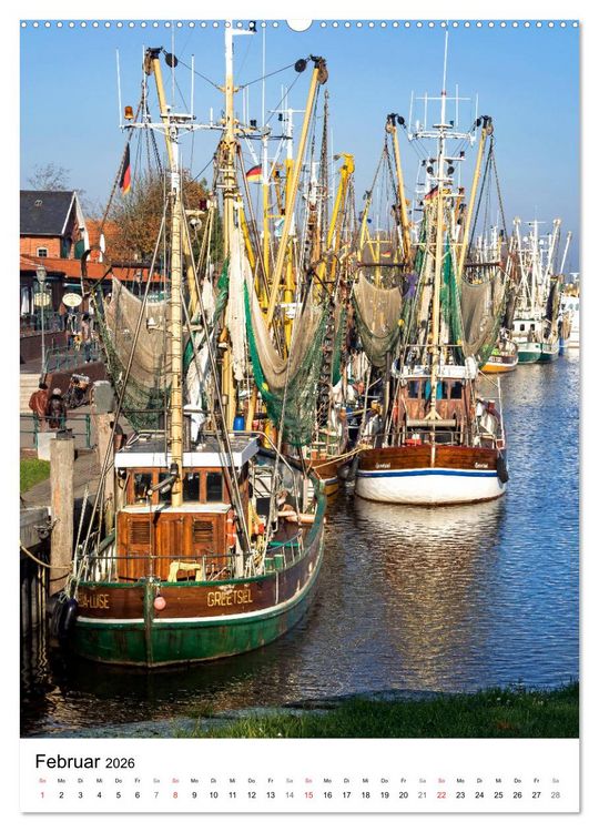 Produktbild: GREETSIEL Rund um den Hafen (Wandkalender 2026 DIN A2 hoch), CALVENDO Monatskalender