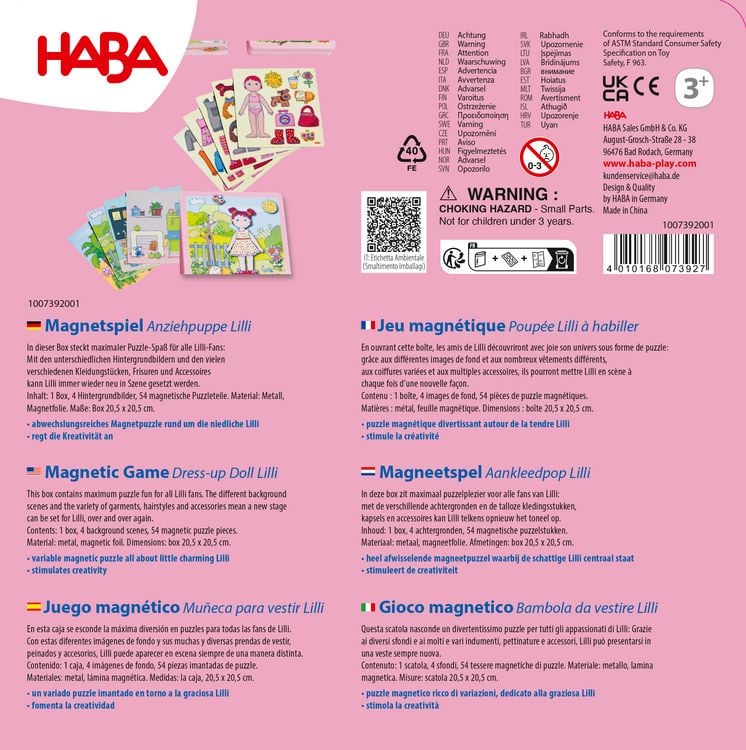 Produktbild: Magnetspiel-Box Anziehpuppe Lilli (Kinderspiel)