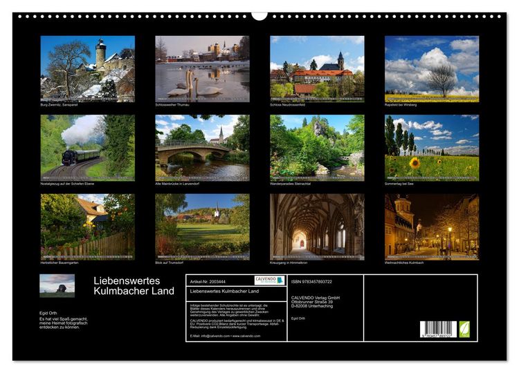 Produktbild: Liebenswertes Kulmbacher Land (Wandkalender 2026 DIN A2 quer), CALVENDO Monatskalender