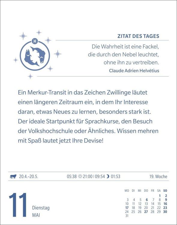 Produktbild: Fische Sternzeichenkalender 2027 - Tagesabrei&szlig;kalender - Ihr Horoskop f&uuml;r jeden Tag
