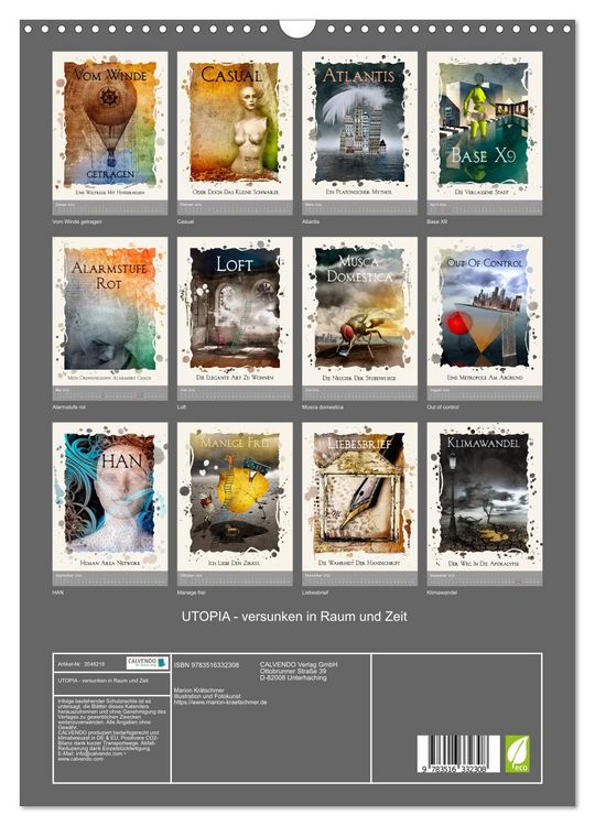 Produktbild: UTOPIA - versunken in Raum und Zeit (Wandkalender 2026 DIN A3 hoch), CALVENDO Monatskalender