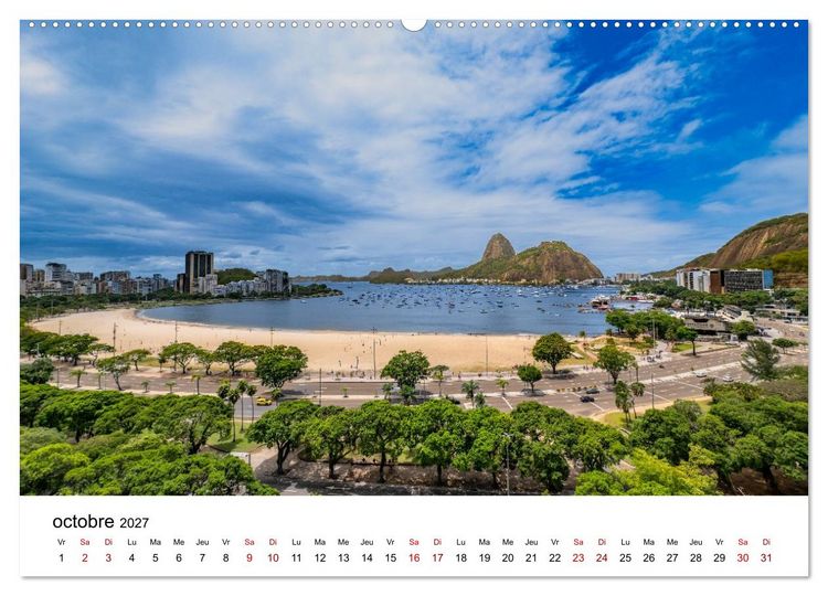 Produktbild: RIO DE JANEIRO Contrastes. Couleurs. Lumi&egrave;re. (Calendrier mural 2027 DIN A2 vertical) calendrier de bureau