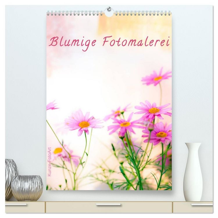 Produktbild: Blumige Fotomalerei (hochwertiger Premium Wandkalender 2026 DIN A2 hoch), Kunstdruck in Hochglanz